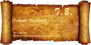 Tobak Botond névjegykártya